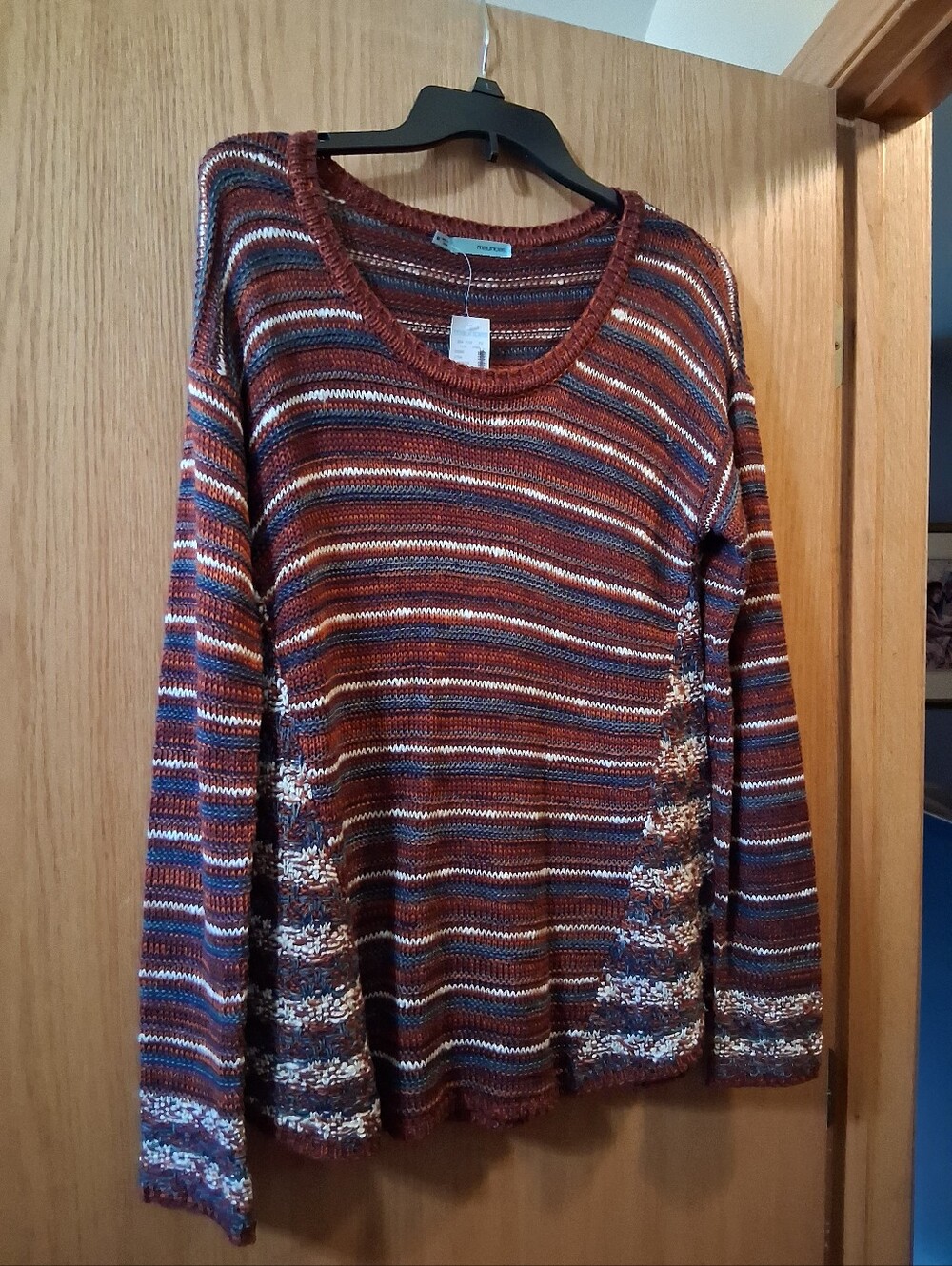marled knit pullover sweater from Maurices, multi-tonal Open-stitch, Lighweight